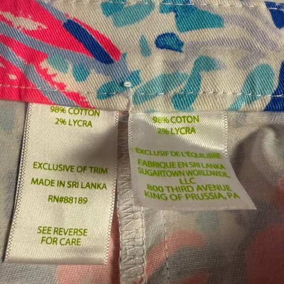 Lilly Pulitzer Hazelle Stretch Shorts 8 Cosmic Coral Cracked Up EUC - Picture 9 of 14